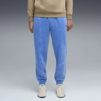 Puma Essentials Elevated Wash Sweatpants Men In Blue