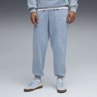 Puma Essentials Elevated Wash Sweatpants Men In Blue