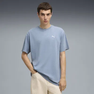 Puma Essentials Elevated Wash T-shirt Men In Blue