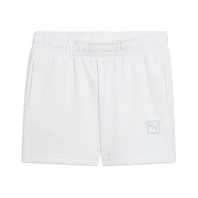 Puma Essentials Elevated Women's 5" Mid-rise Shorts In White