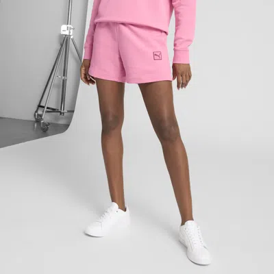 Puma Essentials Elevated Women's 5" Mid-rise Shorts In Pink