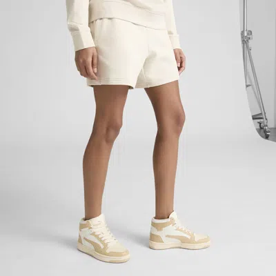 Puma Essentials Elevated Women's 5" Mid-rise Shorts In White
