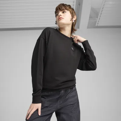 Puma Essentials Elevated Women's Comfort Crew Sweatshirt In Black