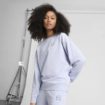 Puma Essentials Elevated Women's Comfort Crew Sweatshirt In Blue