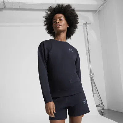 Puma Essentials Elevated Women's Comfort Crew Sweatshirt In Blue