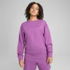 Puma Better Classics Relaxed Crew Tr Woman Sweatshirt Purple Size L Cotton In Purple