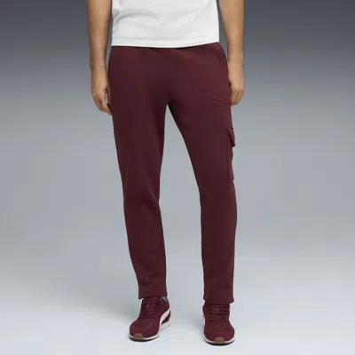 Puma Essentials Embossed Cargo Pants Men In Red