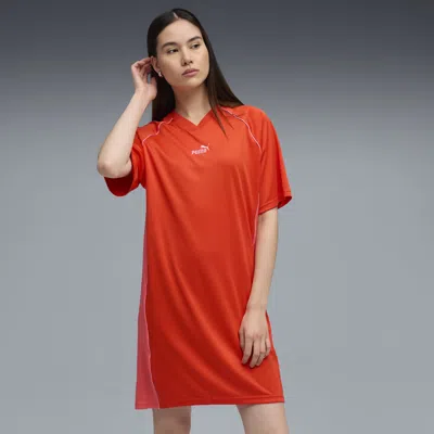 Puma Essentials Graphic Jersey Dress Women In Red