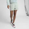 Puma Essentials Graphic Women's High-rise 5" Shorts In Green