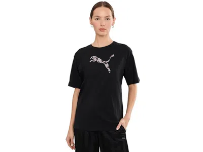 Puma Essentials Graphics Animal Print Relaxed T-shirts In Black