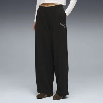 Puma Essentials Graphics Bedazzled Women's Slouchy Pants In Black