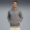 Puma Essentials Herringbone Aop Hoodie Men In Gray