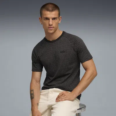 Puma Essentials Herringbone T-shirt Men In Black