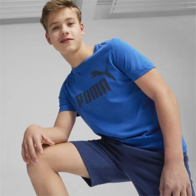 Puma Kids' Essentials Logo Boys' T-shirt In Blue