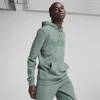 Puma Essentials Logo Lab Hoodie Men In Green