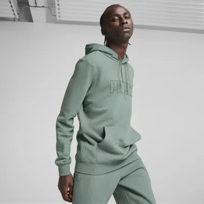 Puma Essentials Logo Lab Hoodie Men In Green