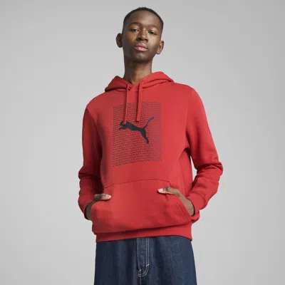 Puma Essentials Logo Lab Hoodie Men In Red