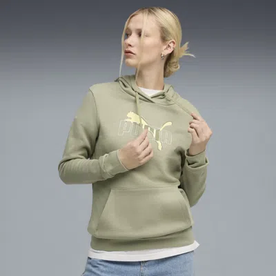 Puma Essentials Logo Lab Hoodie Women In Green