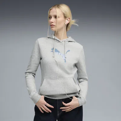 Puma Essentials Logo Lab Hoodie Women In Gray