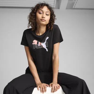 Puma Essentials Logo Lab Women's T-shirt In Black