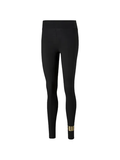 Puma Essentials+ Logo-print Leggings In Black