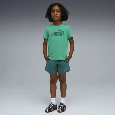 Puma Essentials Matching Sets Little Kid's T-shirt And Shorts Set In Green