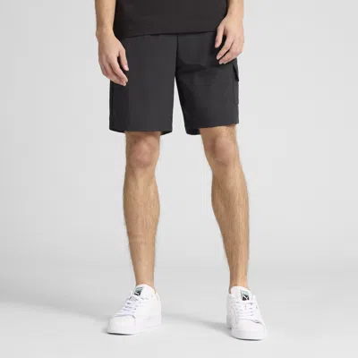 Puma Essentials Men's 8" Woven Cargo Shorts In Black