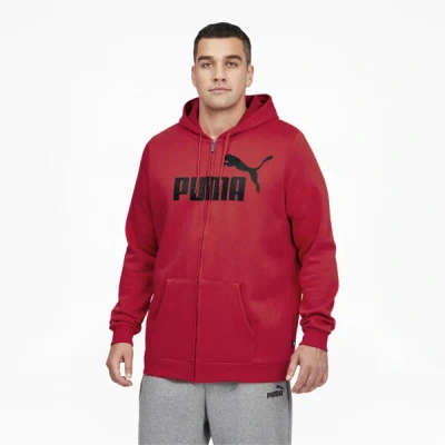 Puma Essentials Men's Fz Hoodie Bt In Red