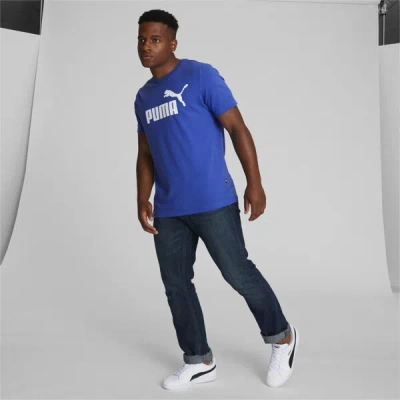 Puma Essentials Men's Logo T-shirt In Dazzling Blue