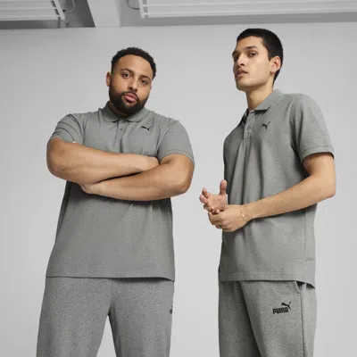 Puma Ess Pique Polo Shirt In Gray