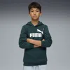 Puma Essentials No. 1 Logo Big Kids' Fleece Hoodie In Green