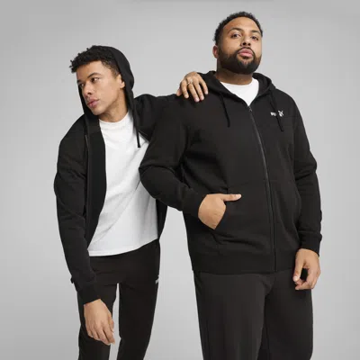Puma Essentials No. 1 Logo Full-zip Hoodie Men In Black