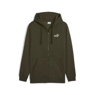 Puma Essentials No. 1 Logo Full-zip Hoodie Men In Green