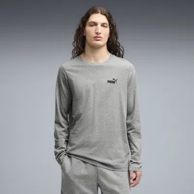 Puma Essentials No. 1 Logo Men's Long Sleeve T-shirt In Gray