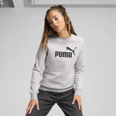 Puma Essentials No. 1 Logo Women's Crew Sweater In Gray