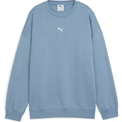Puma Essentials Oversize Fleece Sweatshirt In Blue