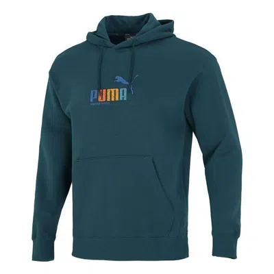 Puma Essentials Rainbow Hoodie 'teal' In Green