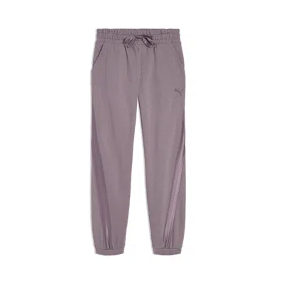 Puma Essentials Satin Big Kids' Fleece Joggers Pant In Purple