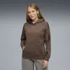 Puma Essentials Satin Women's Hoodie In Brown