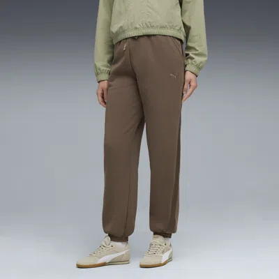 Puma Essentials Satin Women's Jogger Pants In Brown