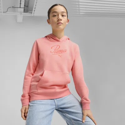 Puma Essentials Script Big Kids' Hoodie In Pink
