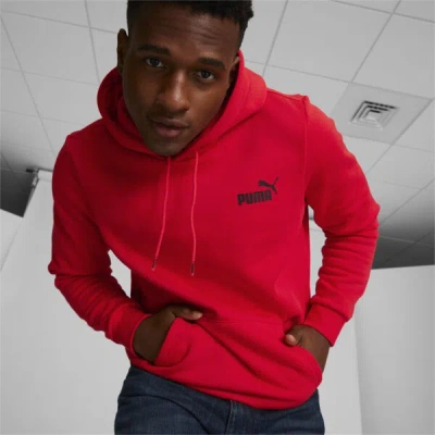 Puma Essentials Small Logo Men's Hoodie In High Risk Red