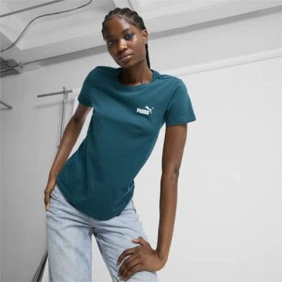 Puma Essentials Small Logo Women's T-shirt In Cold Green