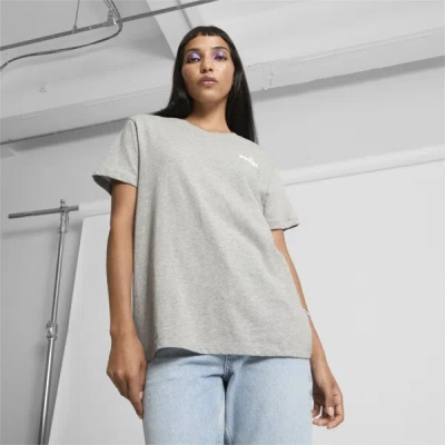 Puma Essentials Small Logo Women's T-shirt In Light Gray Heather