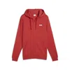 Puma Essentials Small No. 1 Logo Men's Full-zip Hoodie In Red