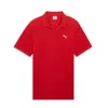 Puma Essentials Small  Logo Pique Polo Shirt Us Men In Red