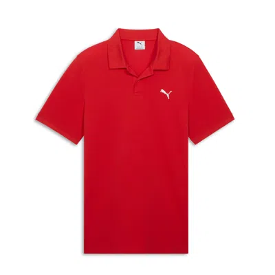 Puma Essentials Small  Logo Pique Polo Shirt Us Men In Red