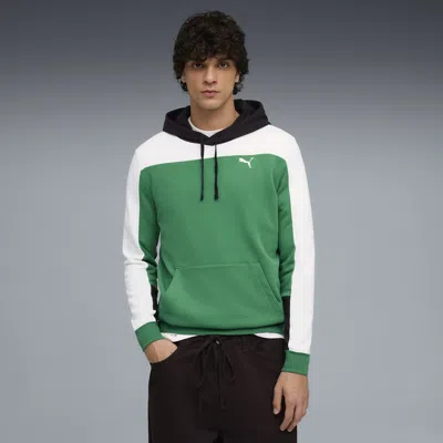 Puma Essentials Triple Block Hoodie Men In Green