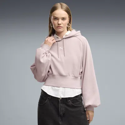 Puma Essentials Women's Cropped Balloon Sleeve Hoodie In Pink
