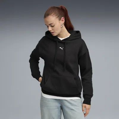 Puma Essentials Women's Fleece Relaxed Hoodie In Black